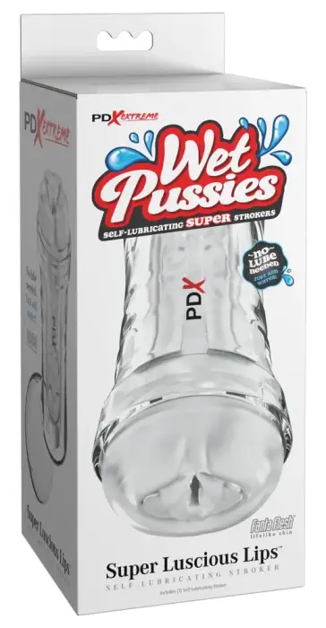 PDXE Super Luscious vagīnas masturbators – caurspīdīgs