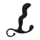 OptiMALE Zig Zag – silikoonist eesnäärmemassaator rõngaga – must – 11,4 cm — Foto 4
