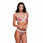 Baci floral & lace bralette set with open back – white – S/M — Photo 1