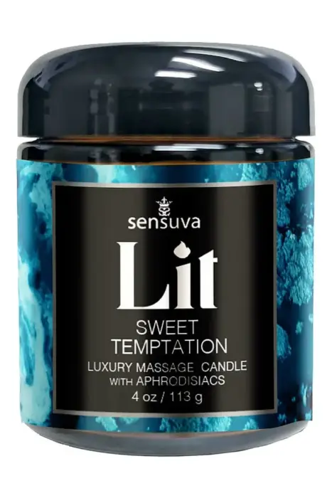 Sensuva LIT – массажная свеча Sweet Temptation – ваниль, сахар, душистый горошек – 170 г