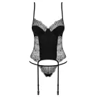 Obsessive Sharlotte korsete un stringi komplekts – melns – S/M — Foto 5