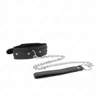 KINK regulējama apkakle ar ķēdīti 65cm – melna, 38-49cm, metāla gredzens — Foto 4