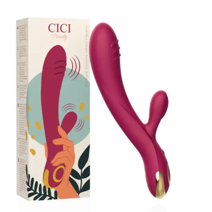 Cici Beauty Premium silikoonist jänkuvibraator – kaks mootorit – 25 cm