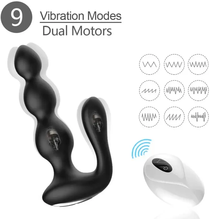 Remote Silicone Anal Beads – Black Photo