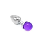 Anālais spraudnis ar violetu dārgakmeni – 8.8 cm (3.5″) — Foto 3