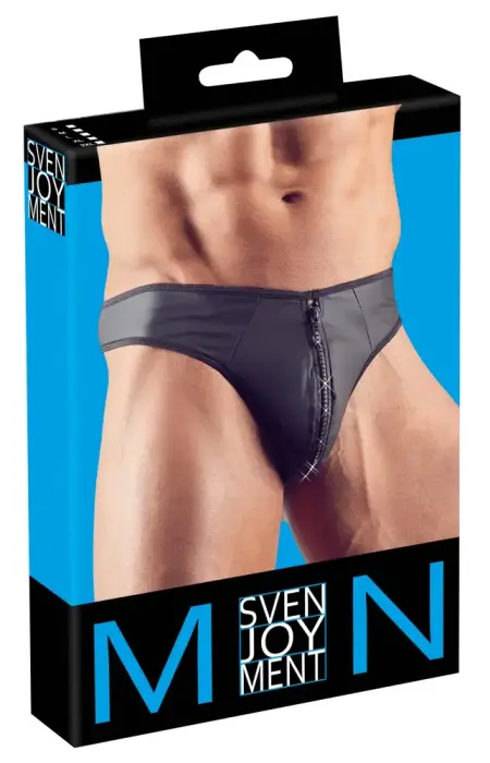 Vīriešu sporta apakšbikses ar rāvējslēdzēju un dekoratīviem akmentiņiem – melnas – 2XL