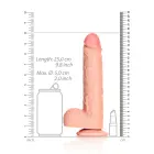 Sirge realistlik dildo munanditega ja iminapaga – 23 cm (9″) – nahavärv — Foto 5