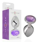 INTENSE Aluminum Metal Plug S with Violet Crystal – 7 cm – Silver — Photo 1