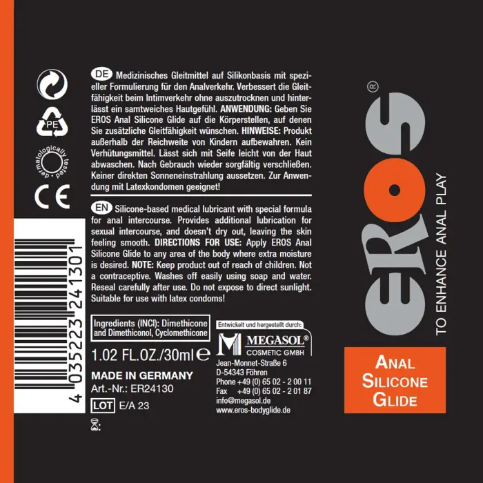 EROS Anal silikoonipõhine librikant – 30 ml Photo