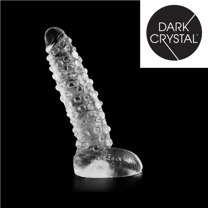 Tumšs kristāldzidrs dildo – 23 cm