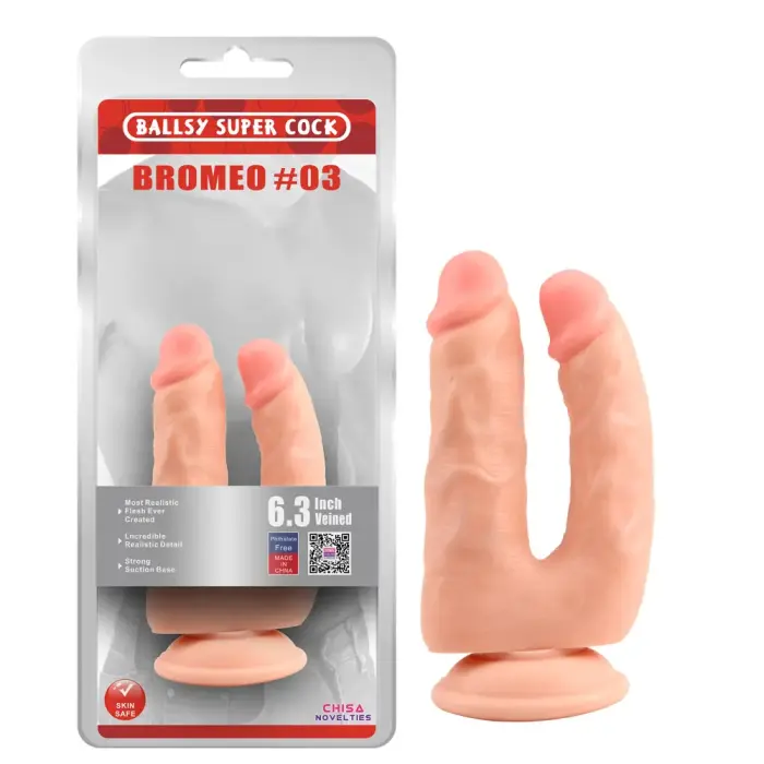 Double Realistic Dildo with Suction Cup – 20 cm (8″) – Pink