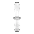 Satisfyer Double Crystal stikla dildo – 20 cm (7.9″) – Caurspīdīgs — Foto 3