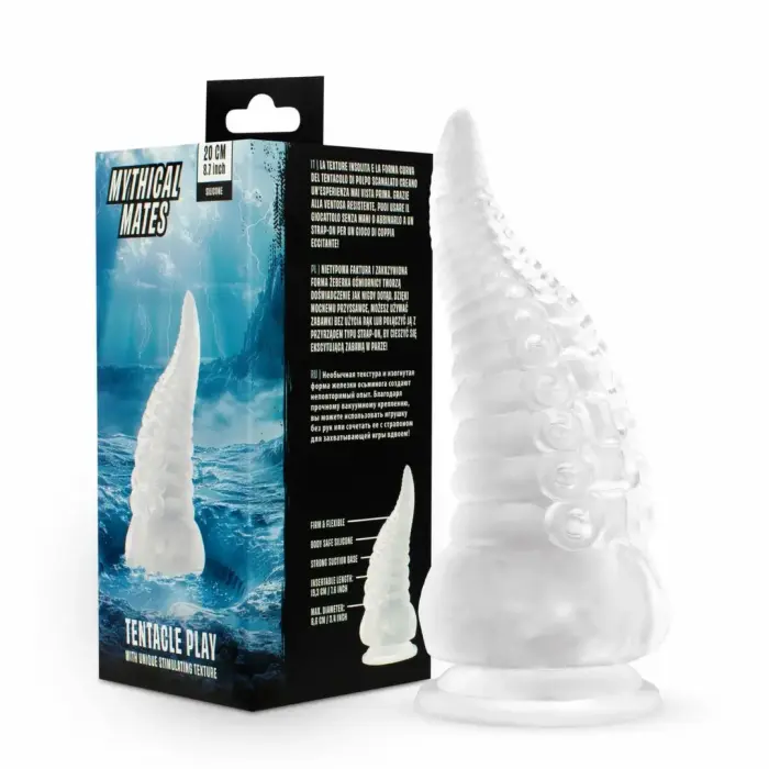 Mythical Mates Tentacle Play Jelly Intimate Machine dildo – 22 cm (8.7″) – caurspīdīgs
