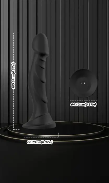 Optimus Black dildo – 18.5 cm – Melns Foto 14