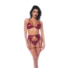 Three Piece Bra Set – S – Gloss Wine Red — Photo 2