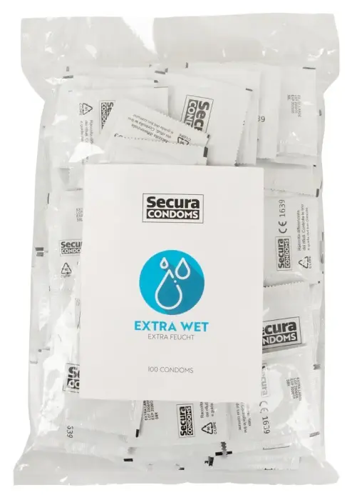 Secura Extra Wet Lubricated Condoms – 100 pcs