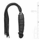 EasyToys – флоггер с анатомической силиконовой рукоятью – чёрный – 37 см — Фото 5