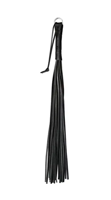Kietas odinis botagas – 24 virvelės – juodas – 50 cm
