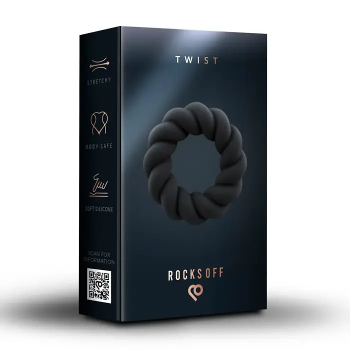 Twist - Ne vibruojantis varpos žiedas – juodas
