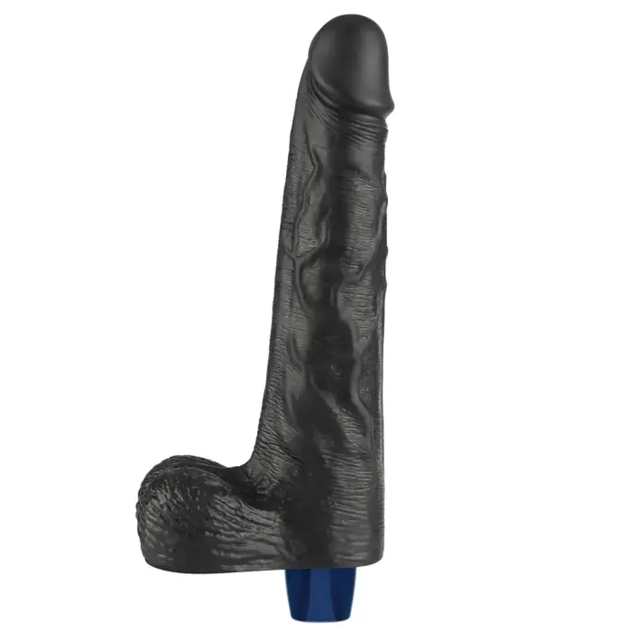 Real Softee uzlādējams vibrējošs dildo – 25.5 cm (10″) – Melns Foto 5