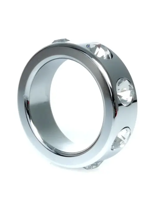 Metal Cock Ring with Crystal Diamonds – 3.5 cm