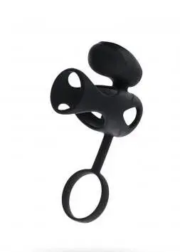 Вибрирующее кольцо для члена с стимулятором клитора – черный Фото num