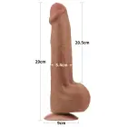 LoveToy King Sized Sliding Skin Dual Layer Dong – realistic dildo – TPE – brown – 29.2 cm — Photo 3