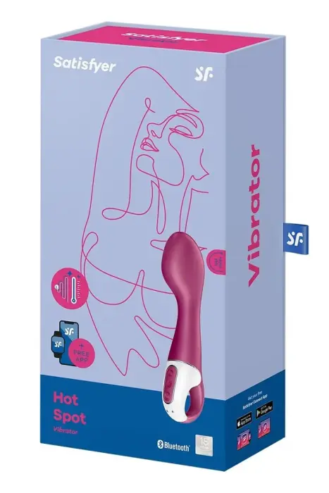 Hot Spot вибратор для точки G с подогревом – 20.5 cm (8″) – бордовый/белый