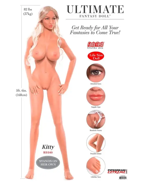 Ultimate Fantasy Dolls Kitty 168 cm Lifelike Blonde Model – Fanta Flesh