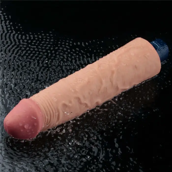 Real Softee uzlādējams vibrējošs dildo – 23 cm (9″) – Miesas krāsa Foto 14