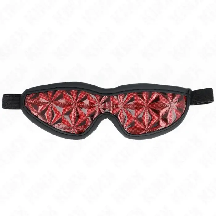 KINK Red Diamond Pattern Eye Mask Adjustable Headband 20.5x6cm