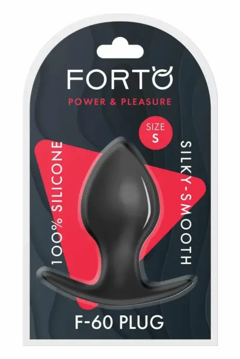 FORTO F-60 Spade pīķa formas anālais spraudnis – 7.6 cm – Melns