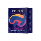 FORTO Curved Vibrating Plug – anālais spraudnis – silikons – zils – 10 režīmi — Foto 1