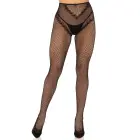 Leg Avenue Crotchless Fishnet Pantyhose with Backseam – Black – One Size — Photo 4