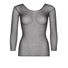 Эластановая сетчатая рубашка с длинными рукавами – чёрная – One Size — Фото 8