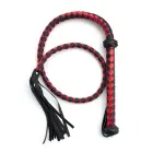 Pīta mākslīgās ādas pātaga – sarkana/melna – 150 cm — Foto 1