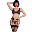 Chilirose CR 4692 Four-Piece Lace Lingerie Set – Black – S — Photo 1