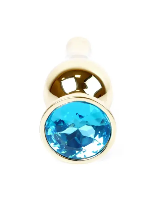 Plug-Jewellery Gold Butt Plug – 9.5 cm (3.7″) – Blue