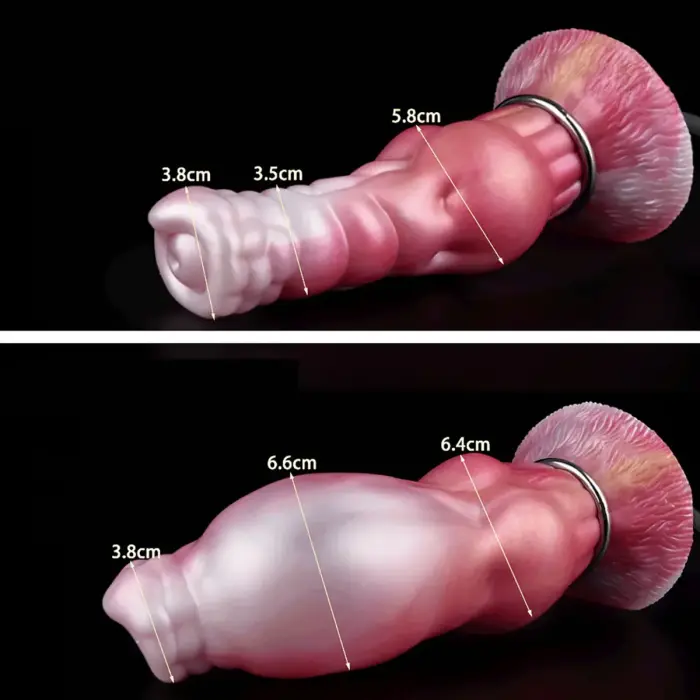 Kiotos Monstar Beast 87 piepūšams dildo – 18 cm (7″) – Rozā Foto 7