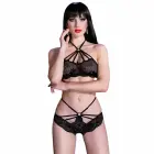 Chilirose CR 4428 elegants melns mežģīņu krūštura un biksīšu komplekts – S/M — Foto 1
