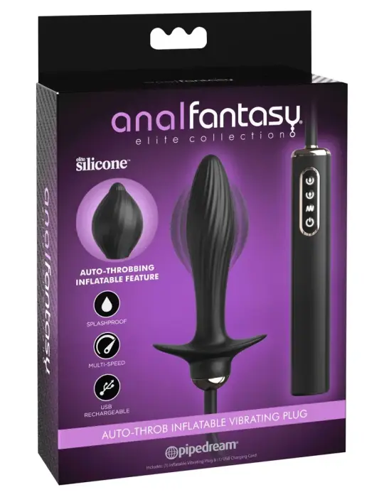 AFE Auto-Throb Inflatable Anal Plug – 13 cm (5.1″) – Black