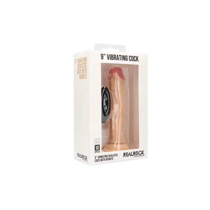 Vibrating Realistic Dildo – 23 cm (9″) – Skin