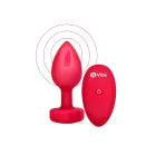 B-Vibe vibrējošs sirds formas anālais spraudnis M/L – Sarkans — Foto 1