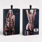 After Hours Playsuit - Open Teddy with Garters - One Size - Black — Фото 2