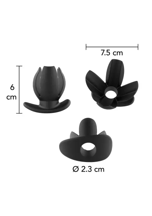 Išskleidžiamasis 4 krypčių analinis kištukas – 10 cm – Juodas Photo