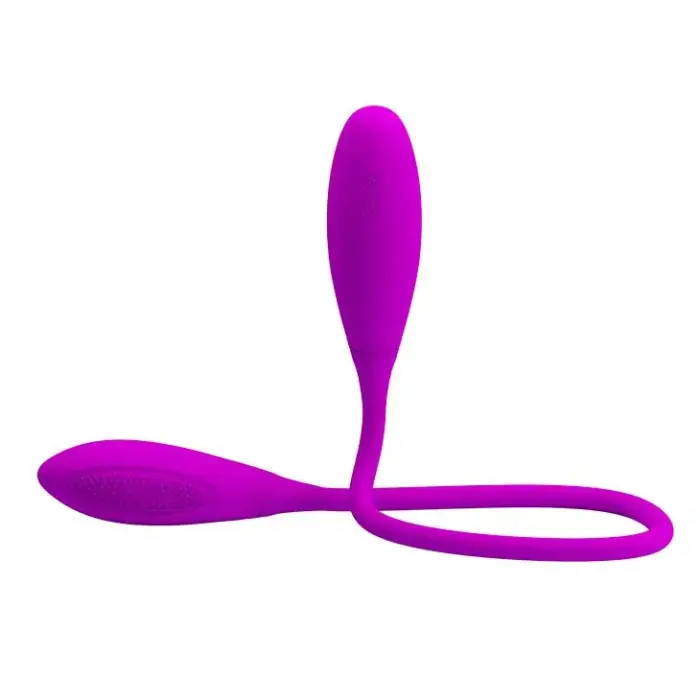 PRETTY LOVE Snaky Vibe USB Vibrating Double Egg Massager – Purple Photo