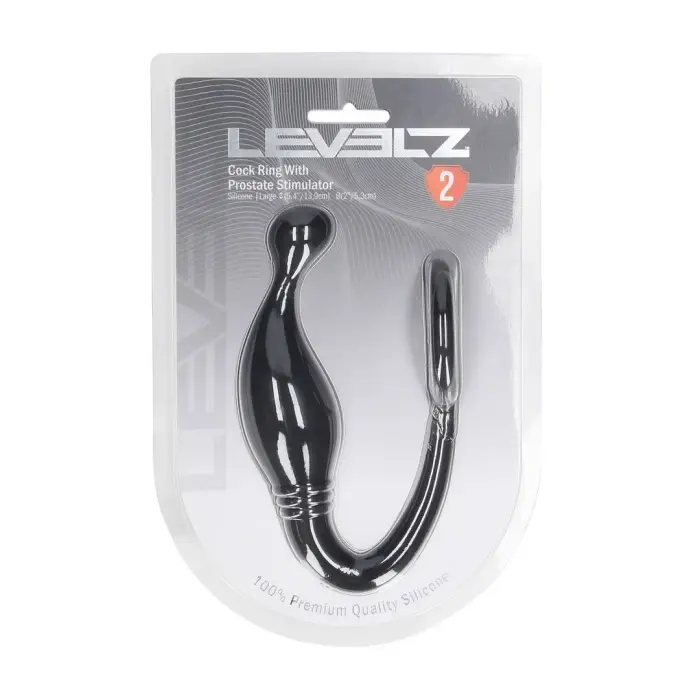 LEVELZ Silicone Support Ring & Prostate Massager L – Black
