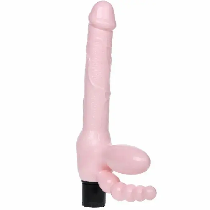 BAILE TPR bezsiksnu strap-on dildo ar vibrāciju – 25.4 cm (10″)