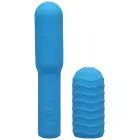 Elite Pocket Rocket mini vibratorius su keičiamu priedu – 10 cm (4″) – mėlynas — Nuotrauka 3