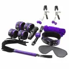 Secret Play bondage kit – 8 pcs – black & purple synthetic leather — Photo 1